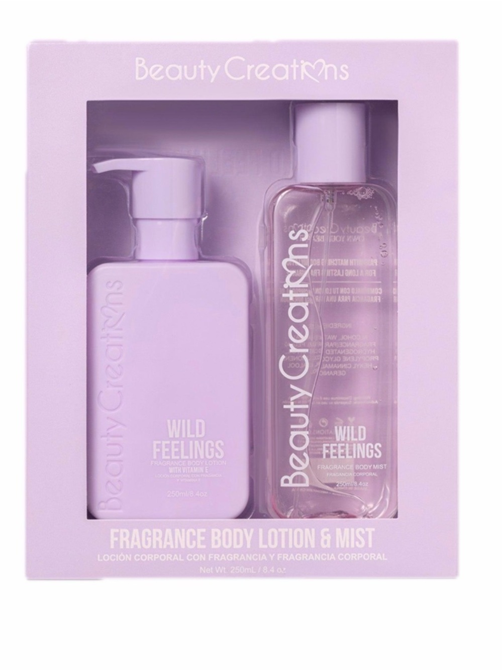 NIB Beauty Creations Wild Feelings Body Lotion and Body Mist Set